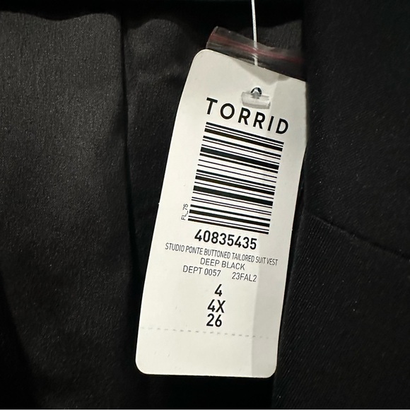 Torrid Studio Ponte Buttoned Tailored Suit Vest - Picture 4 of 7